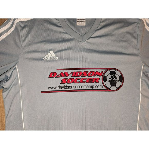 Adidas Men's Gray Short Sleeve Shirt Size XL Climalite Davidson Soccer - Picture 2 of 7